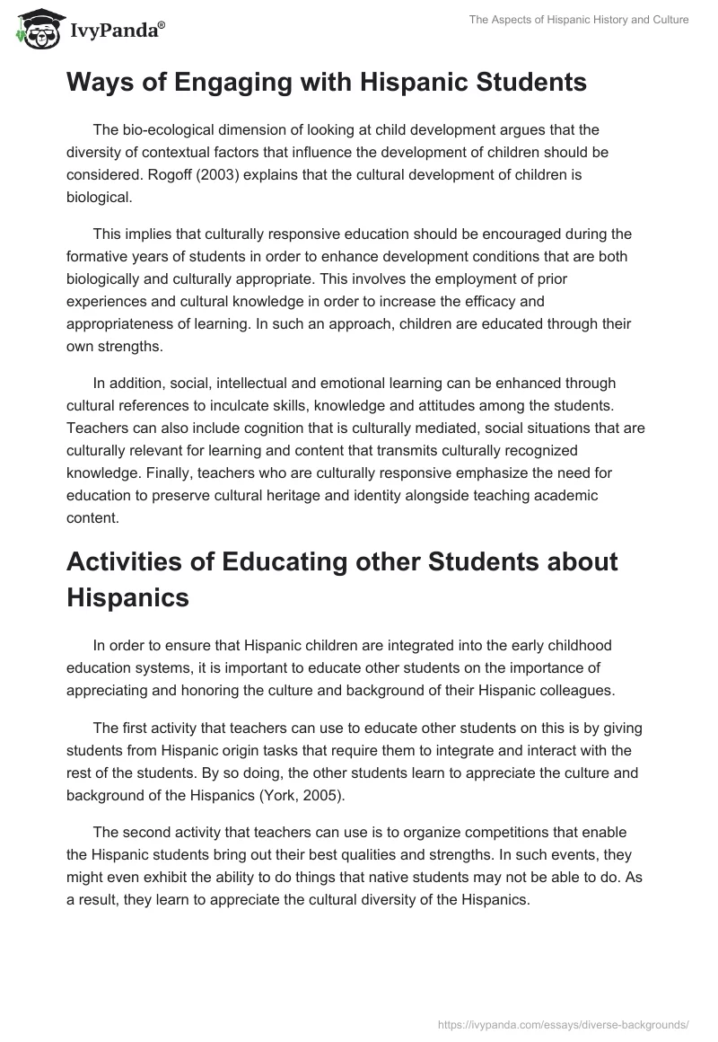 The Aspects of Hispanic History and Culture. Page 3