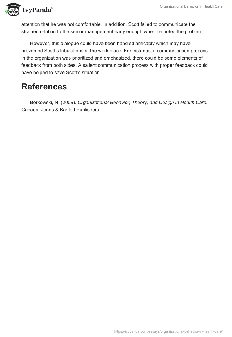 Organizational Behavior in Health Care. Page 4
