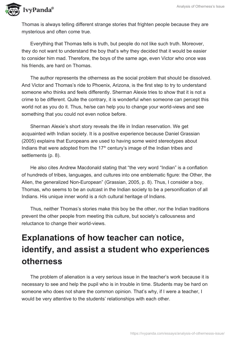 Analysis of Otherness’s Issue. Page 2