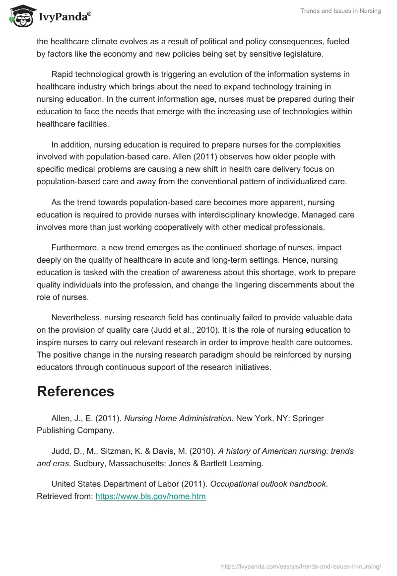 Trends and Issues in Nursing. Page 2