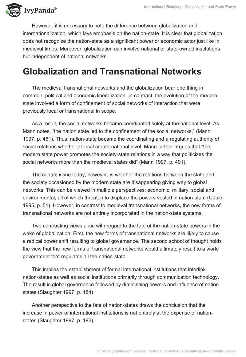 International Relations: Globalization and State Power. Page 4