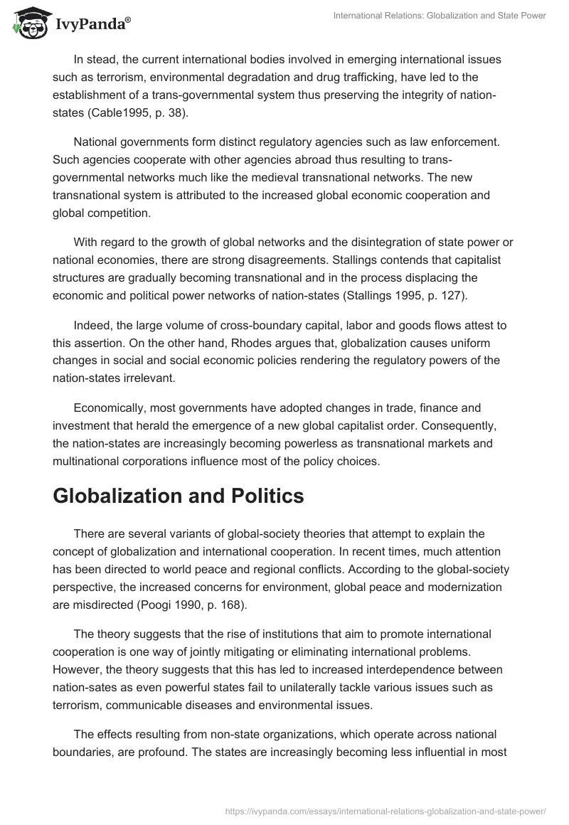 International Relations: Globalization and State Power. Page 5