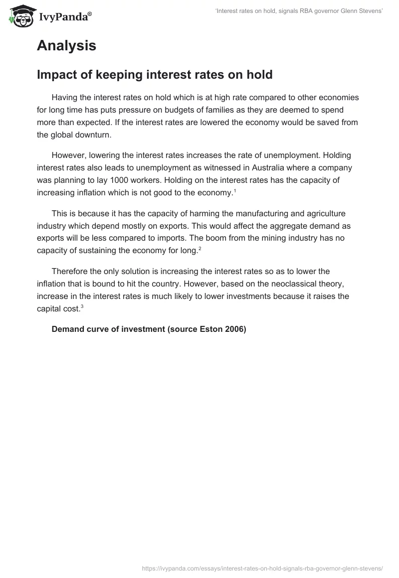 ‘Interest rates on hold, signals RBA governor Glenn Stevens’. Page 2
