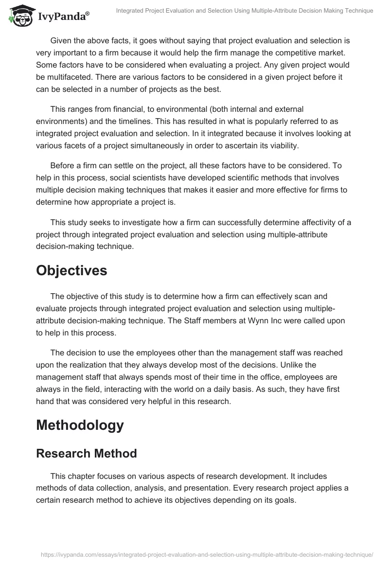 Integrated Project Evaluation and Selection Using Multiple-Attribute Decision Making Technique. Page 3