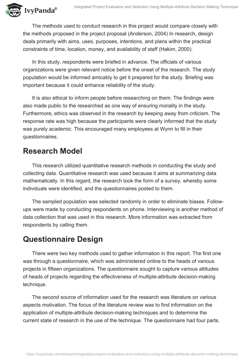 Integrated Project Evaluation and Selection Using Multiple-Attribute Decision Making Technique. Page 4