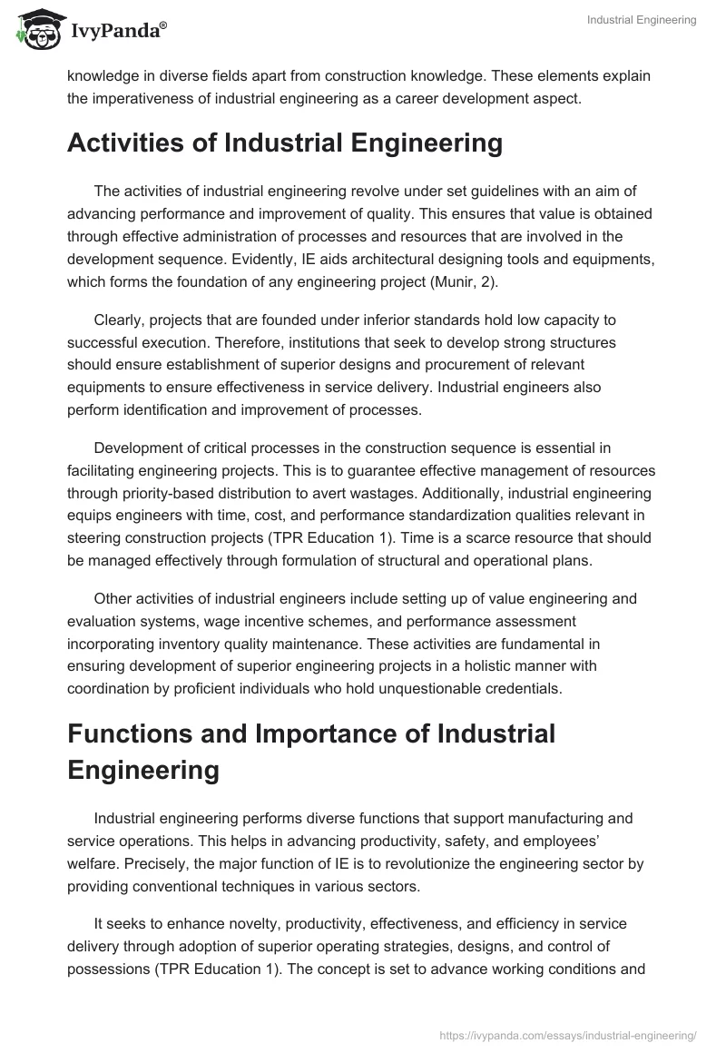 Industrial Engineering. Page 3