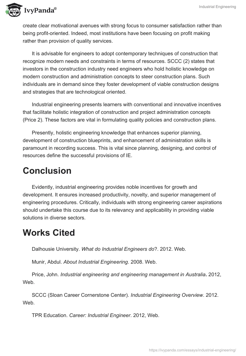 Industrial Engineering. Page 4