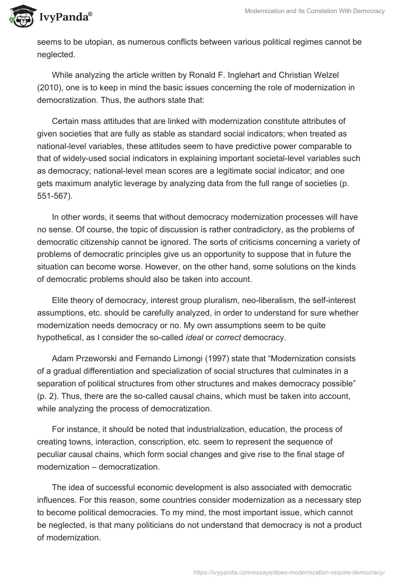 Modernization and Its Correlation With Democracy. Page 3