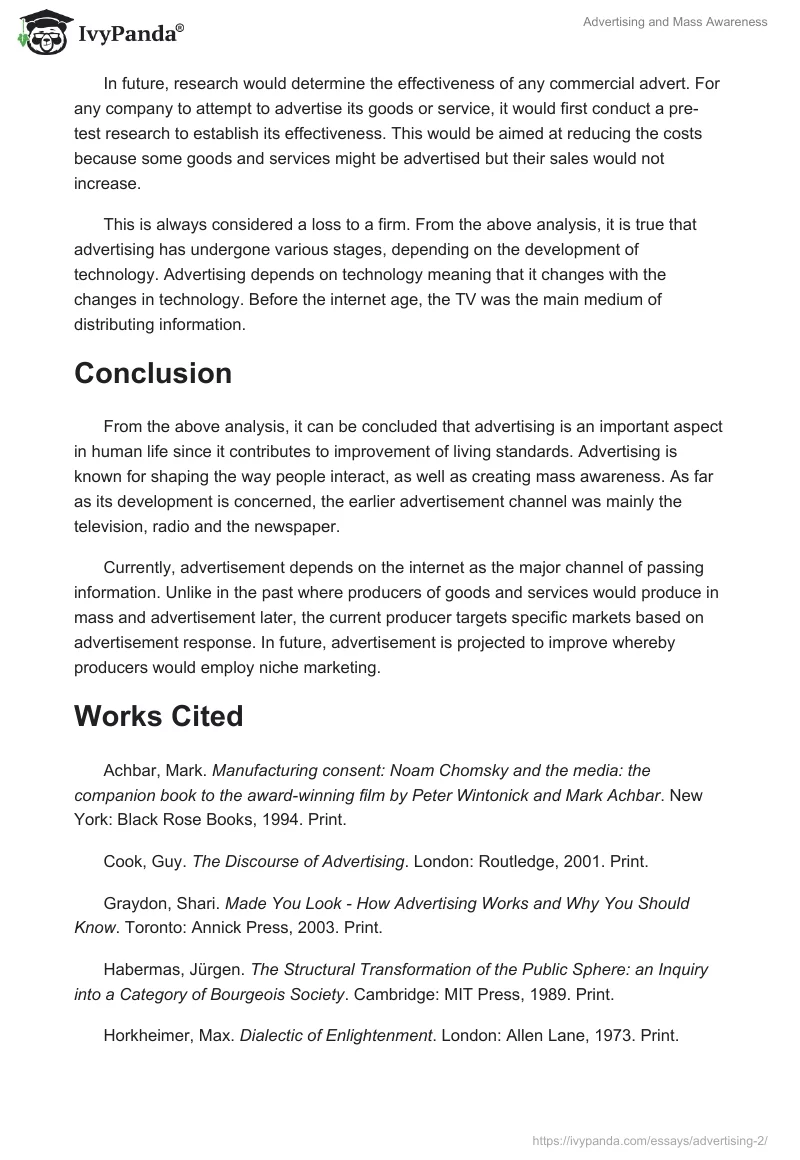 Advertising and Mass Awareness. Page 4