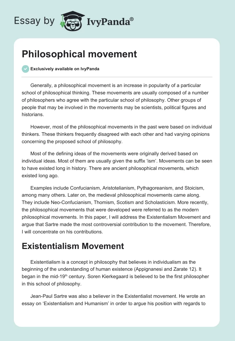 Philosophical movement. Page 1