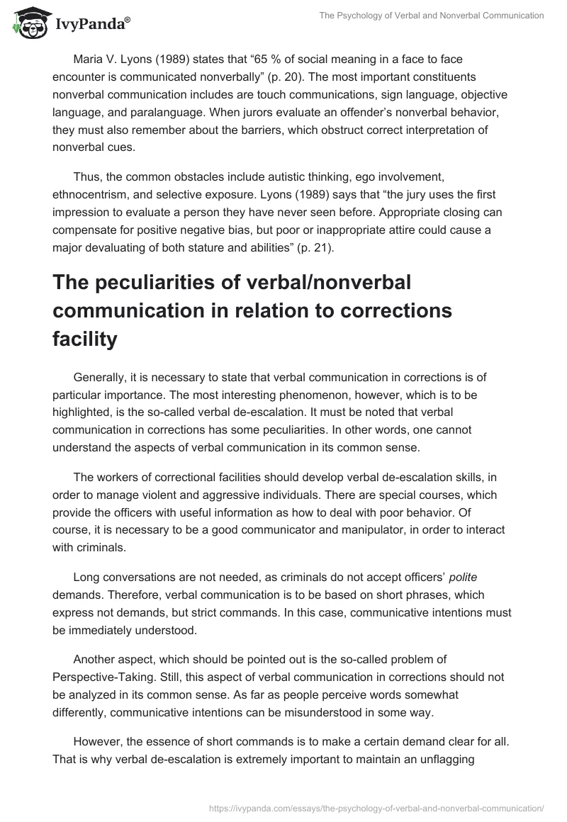 The Psychology of Verbal and Nonverbal Communication. Page 4