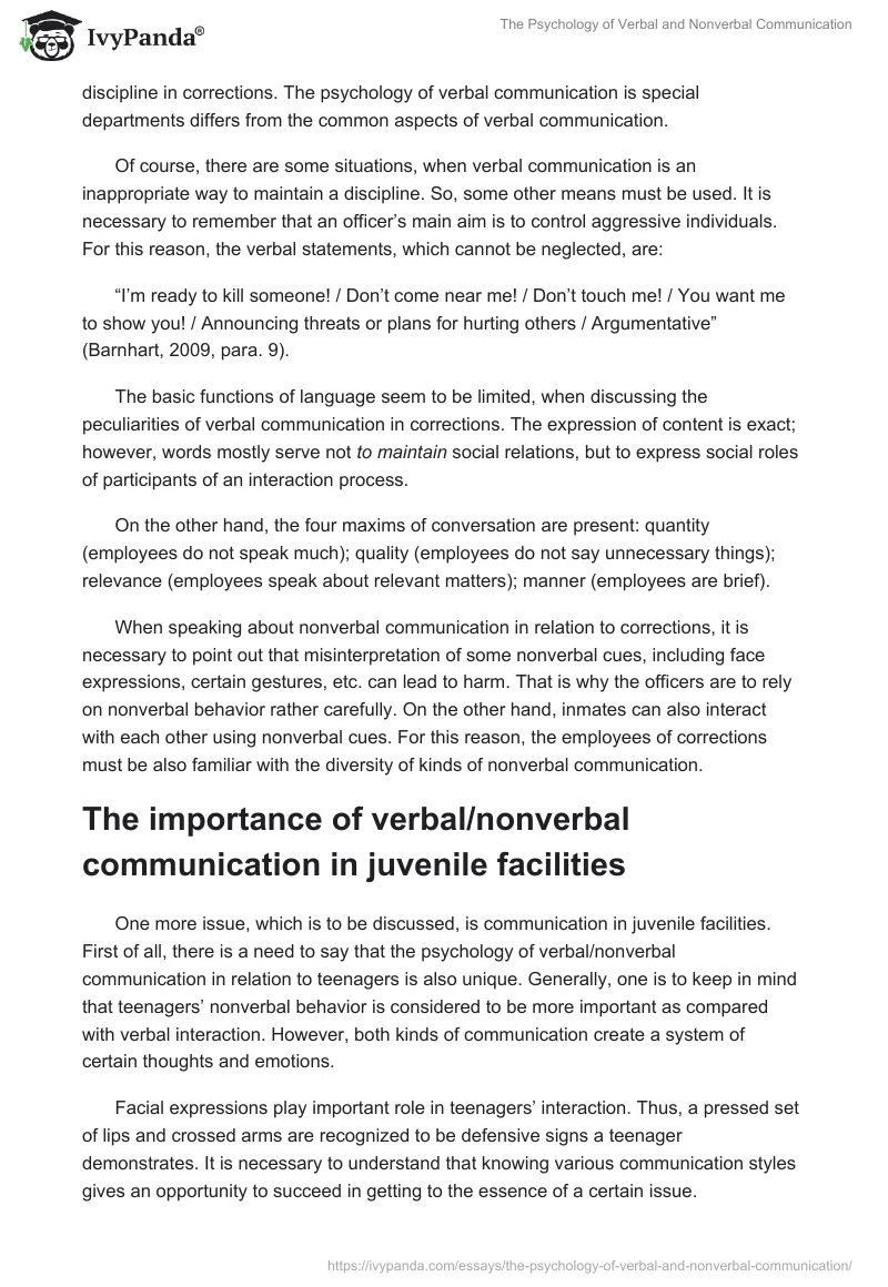 The Psychology of Verbal and Nonverbal Communication. Page 5