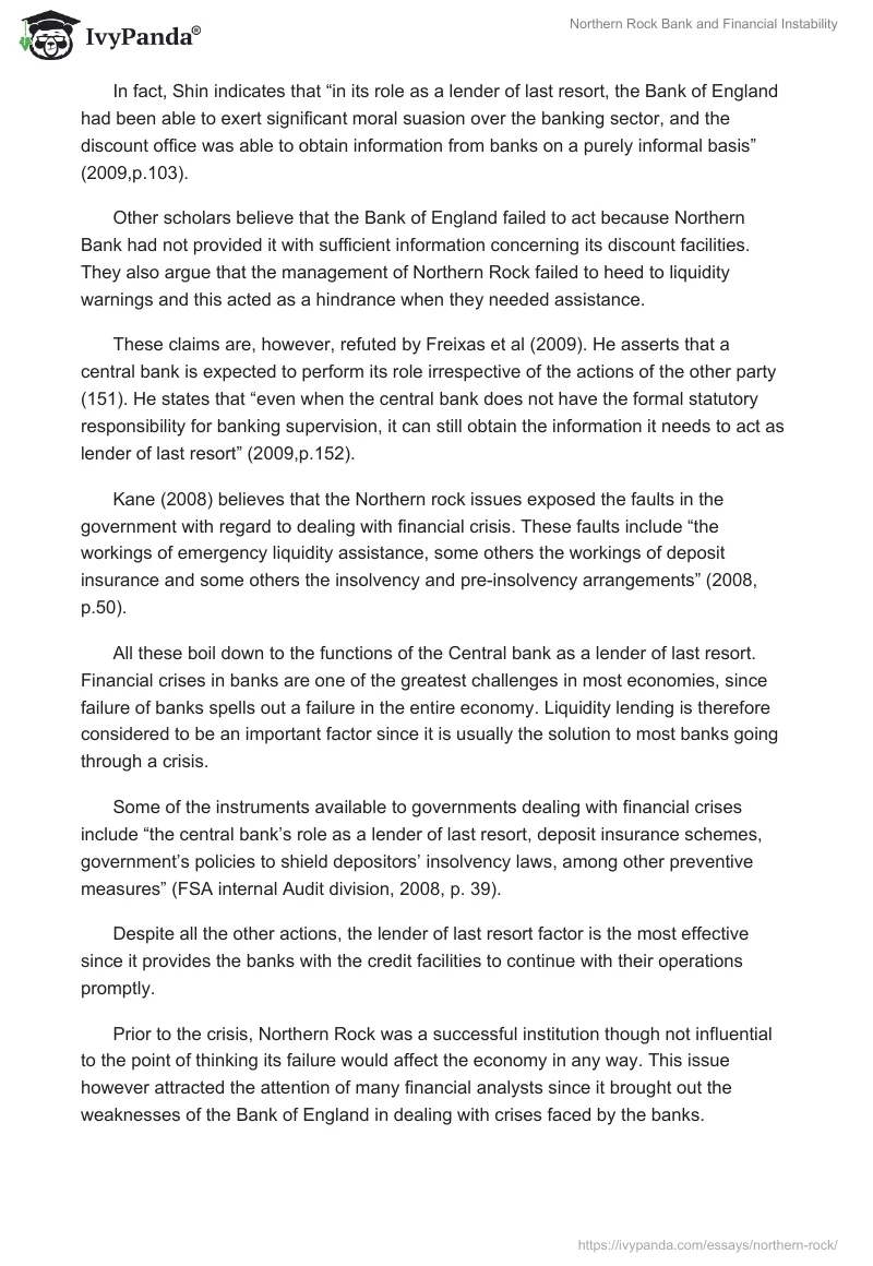 Northern Rock Bank and Financial Instability. Page 2