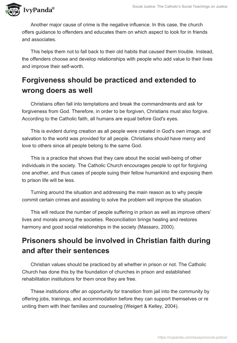 Social Justice: The Catholic’s Social Teachings on Justice. Page 3