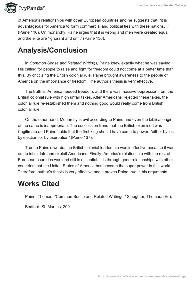 Common Sense and Related Writings. Page 2