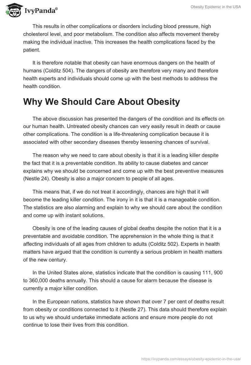 Obesity Epidemic in the USA. Page 2
