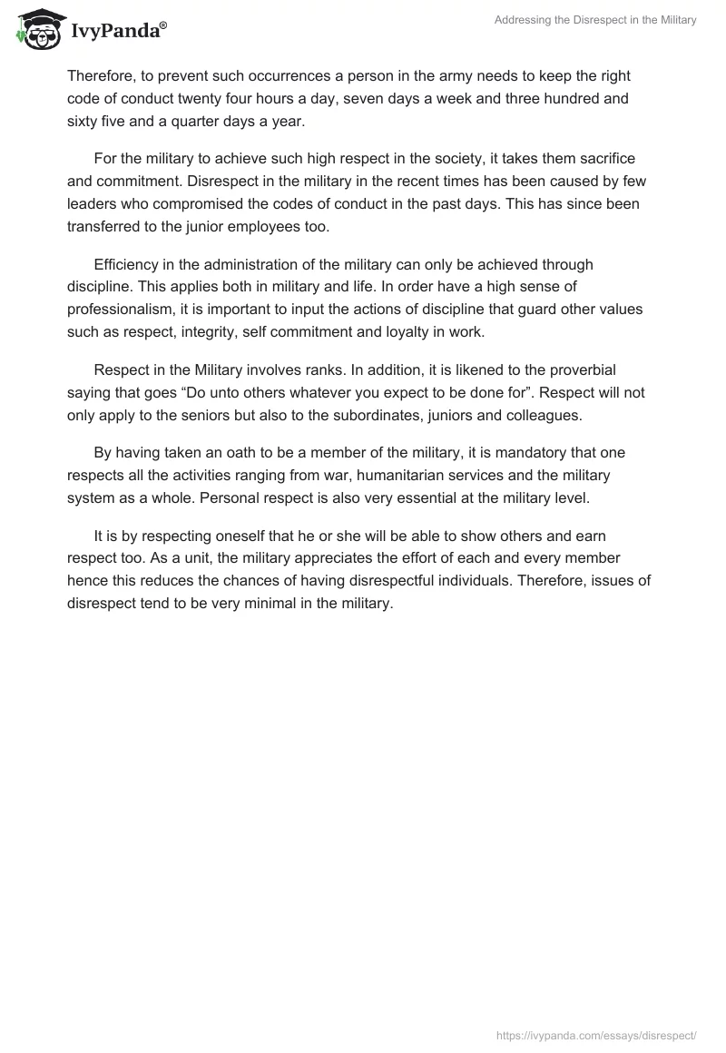 Addressing the Disrespect in the Military. Page 2