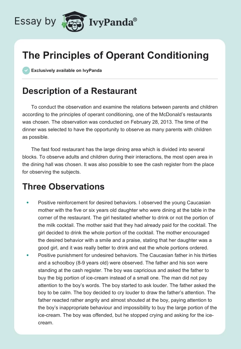 The Principles of Operant Conditioning. Page 1