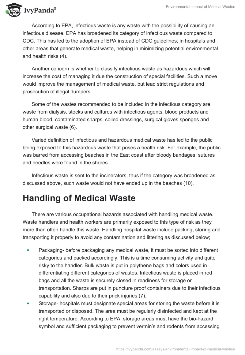 Environmental Impact of Medical Wastes. Page 3