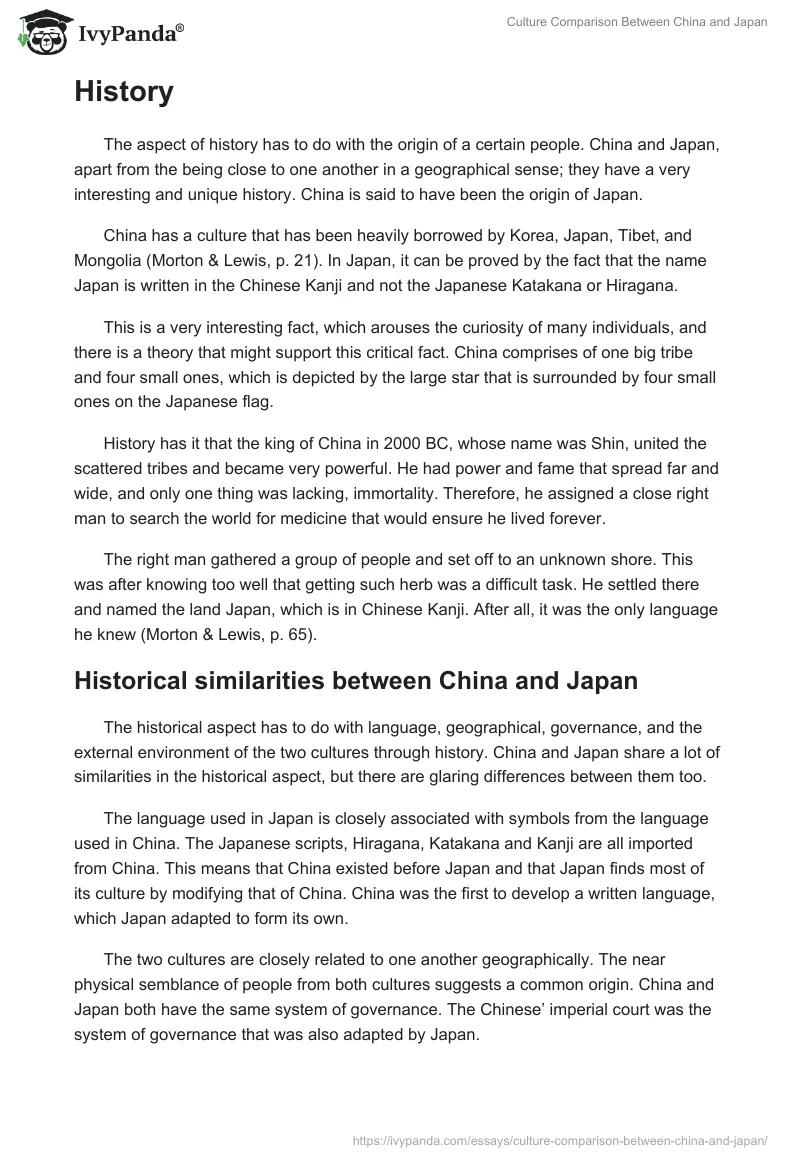 Culture Comparison Between China and Japan. Page 2
