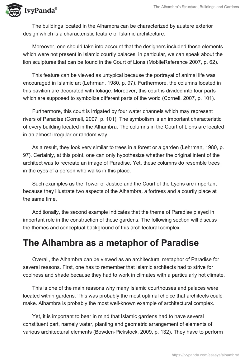 The Alhambra's Structure: Buildings and Gardens. Page 2