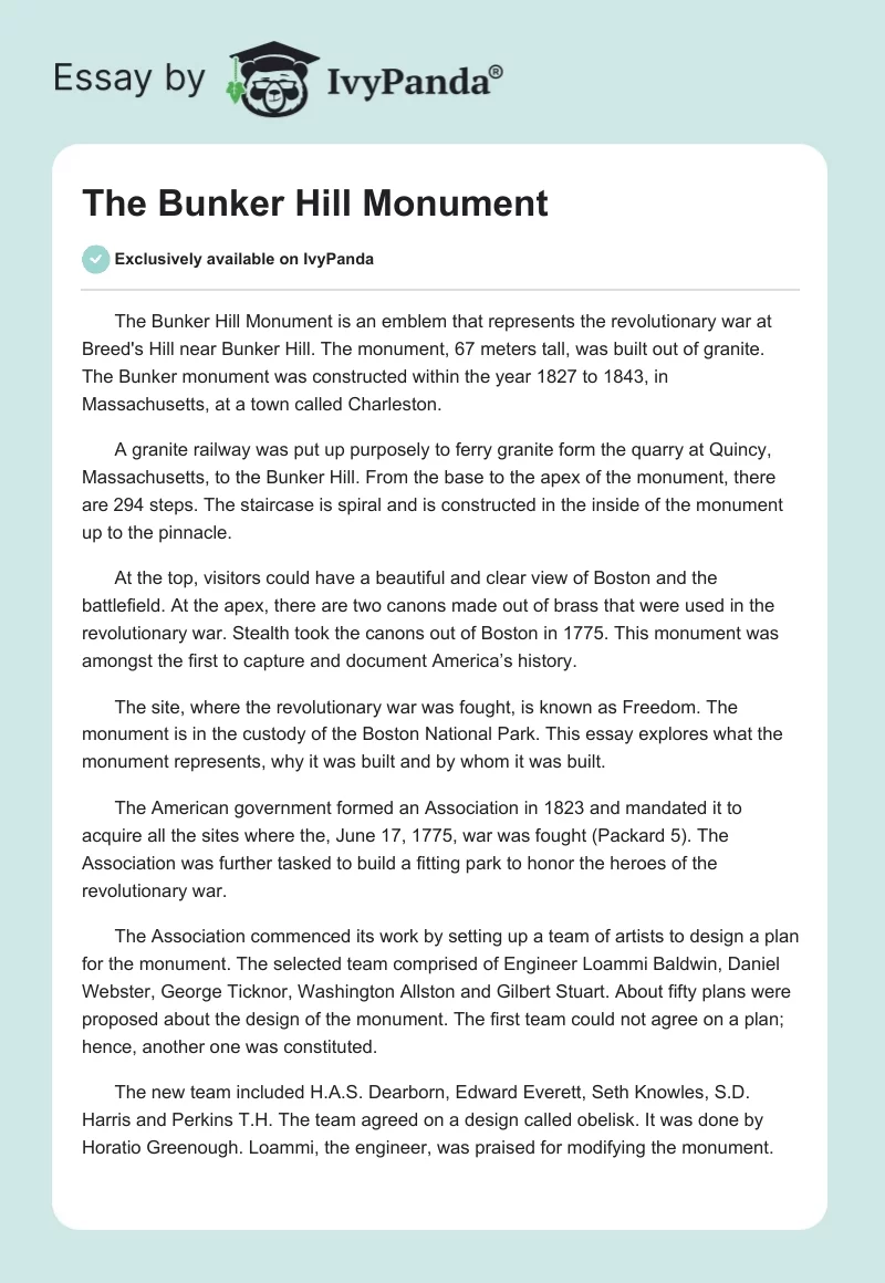 The Bunker Hill Monument. Page 1