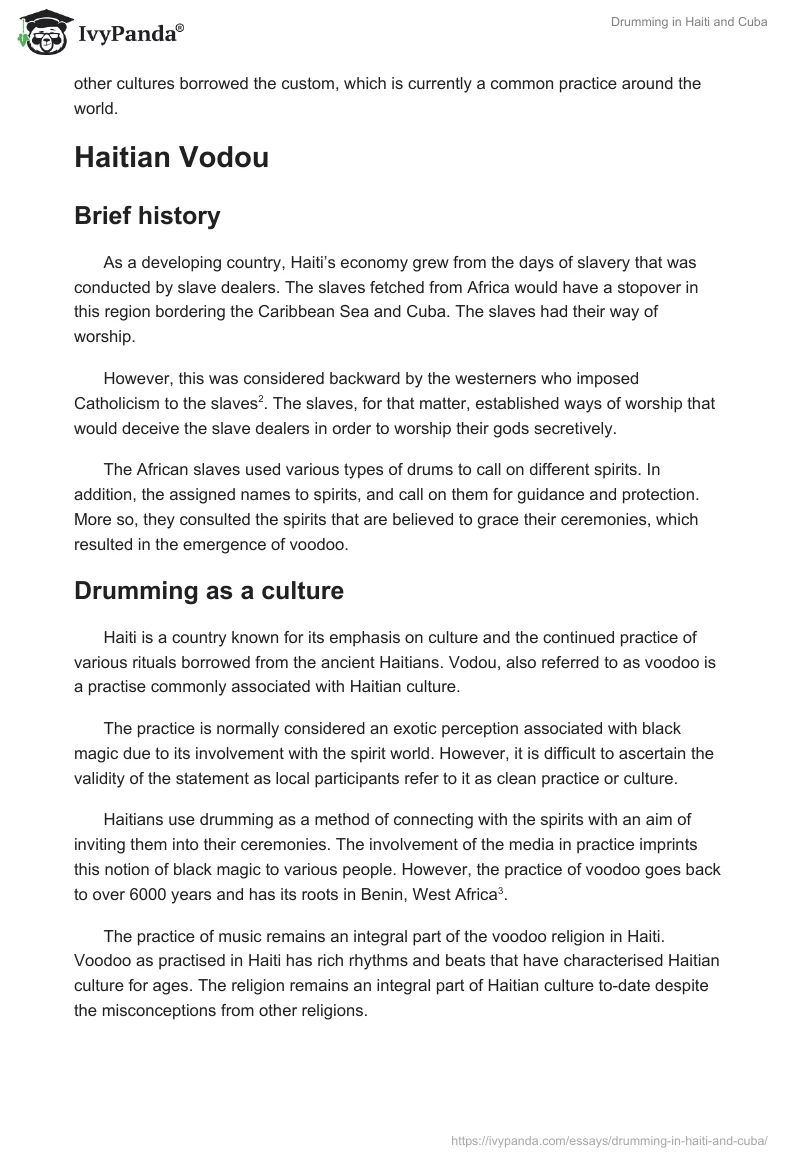 Drumming in Haiti and Cuba. Page 2