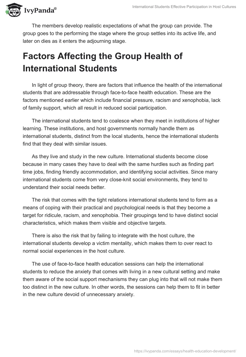 International Students Effective Participation in Host Cultures. Page 3