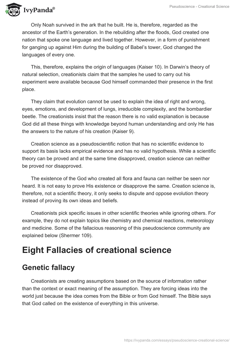 Pseudoscience - Creational Science. Page 2