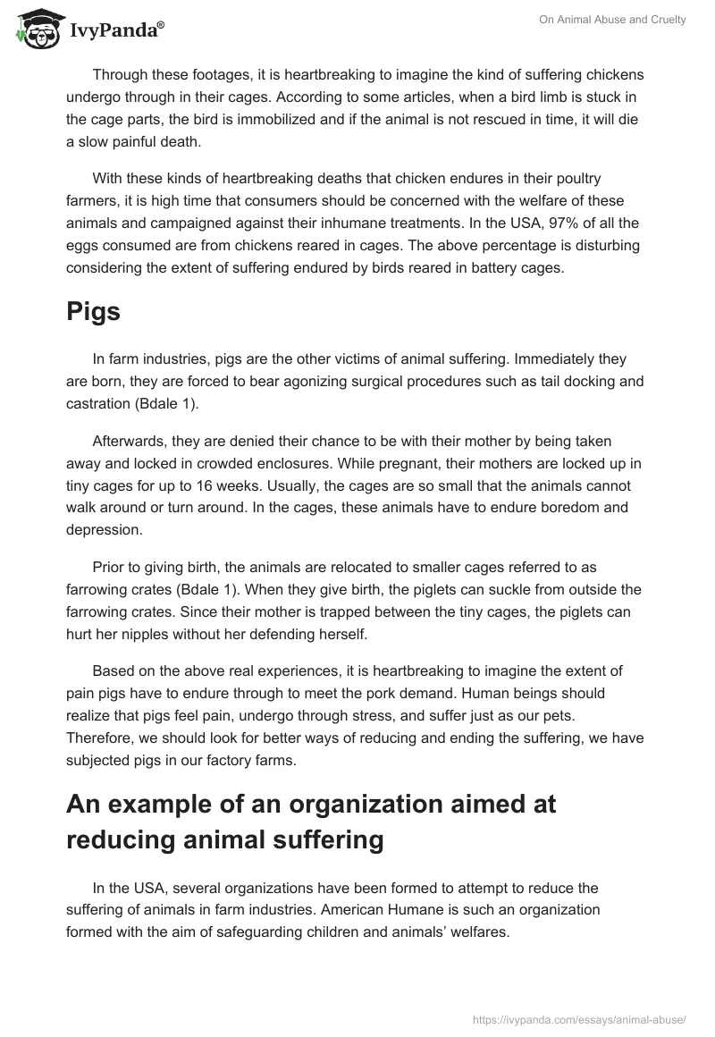 On Animal Abuse and Cruelty. Page 3