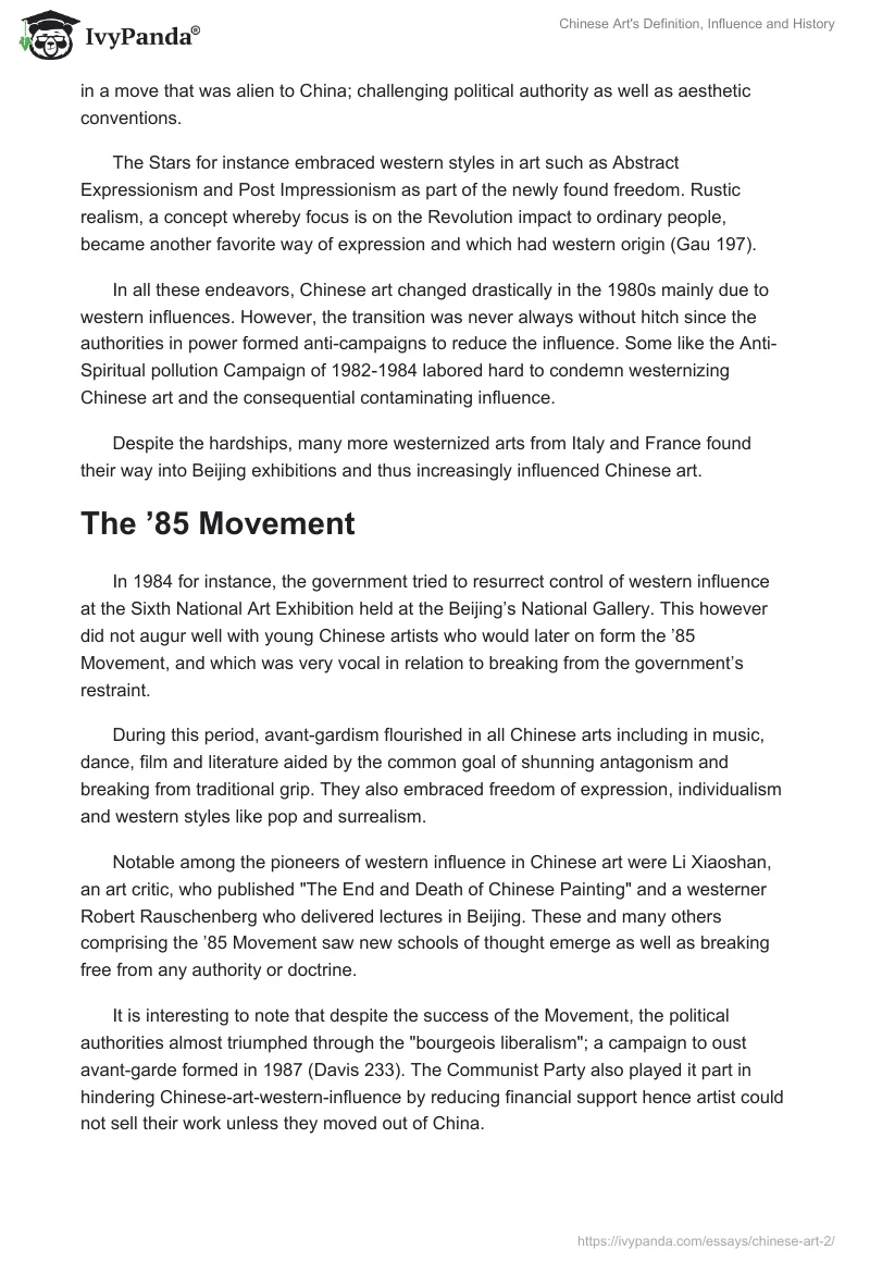 Chinese Art's Definition, Influence and History. Page 4