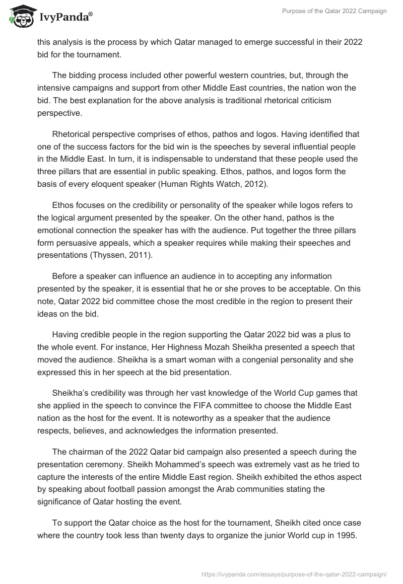 Purpose of the Qatar 2022 Campaign. Page 3