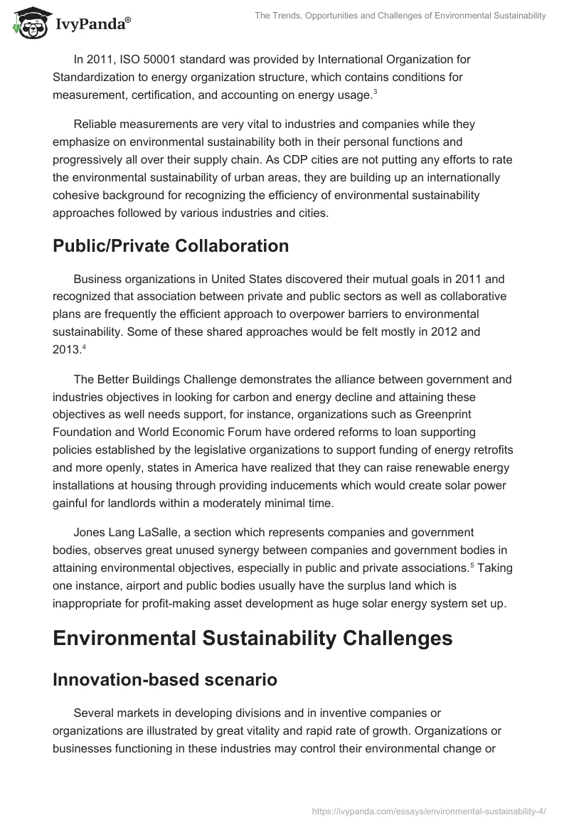 The Trends, Opportunities and Challenges of Environmental Sustainability. Page 3