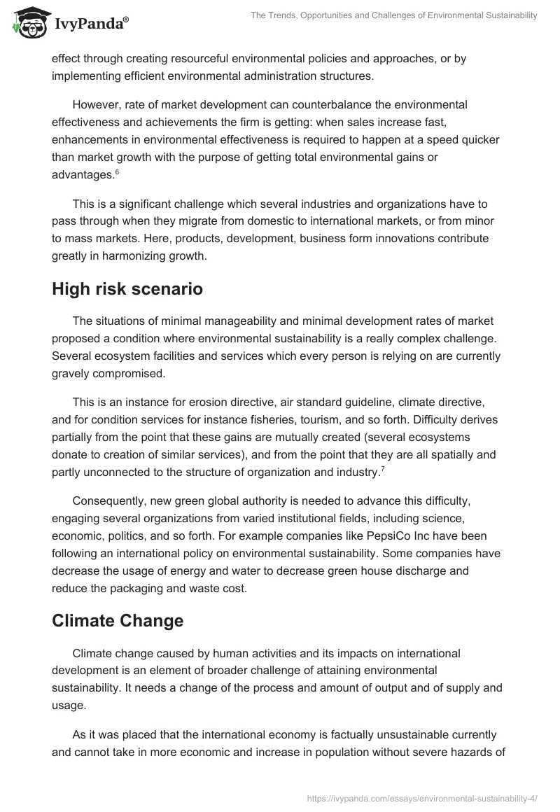 The Trends, Opportunities and Challenges of Environmental Sustainability. Page 4
