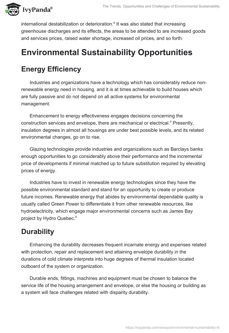 The Trends, Opportunities and Challenges of Environmental Sustainability. Page 5