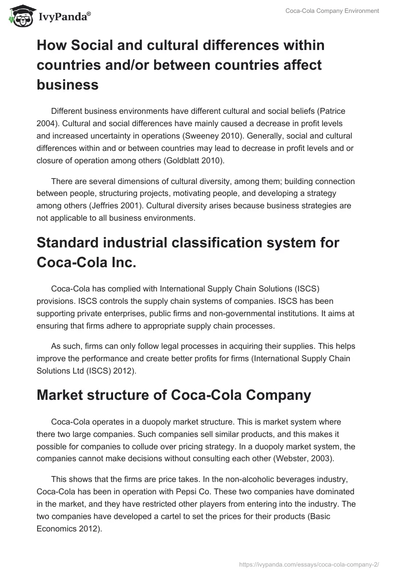 Coca-Cola Company Environment. Page 5