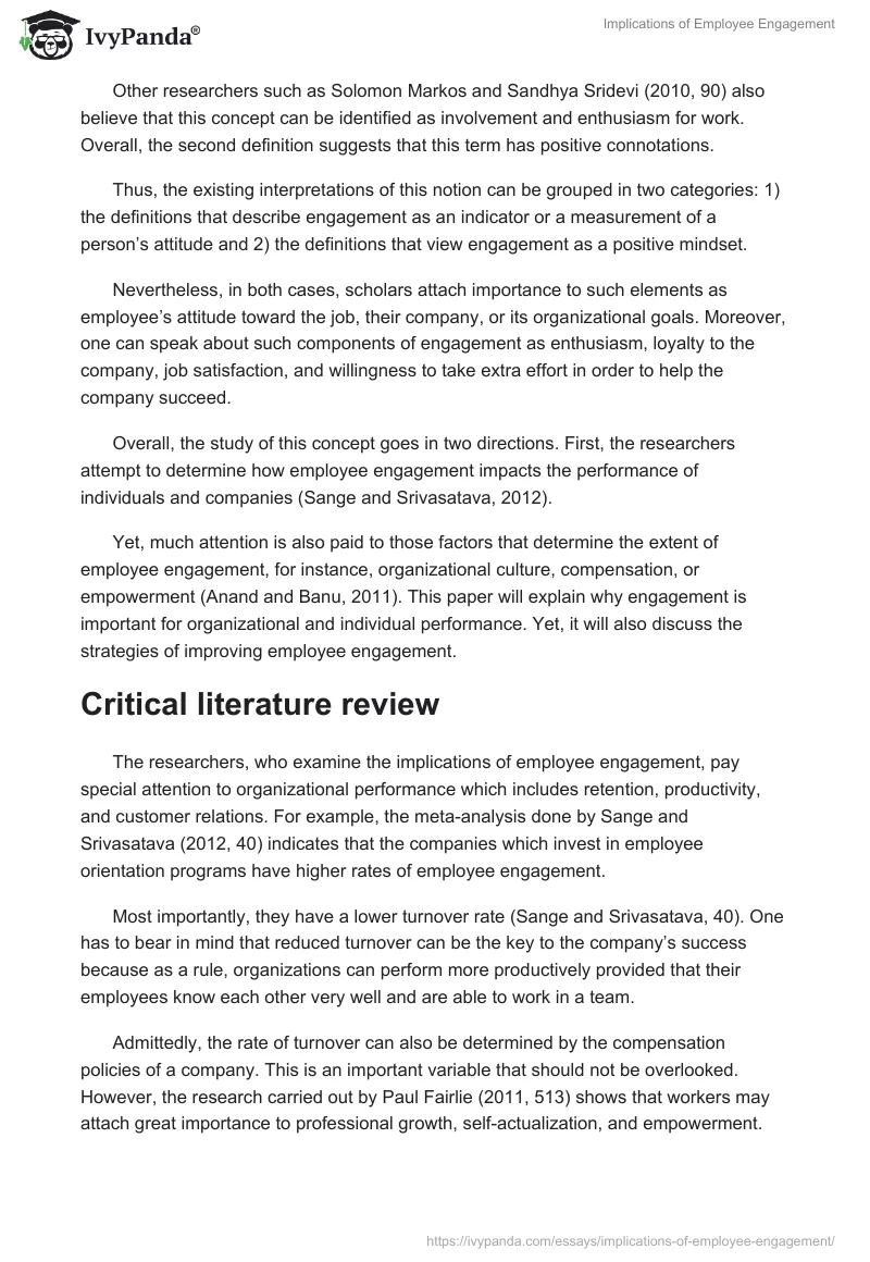 Implications of Employee Engagement. Page 2