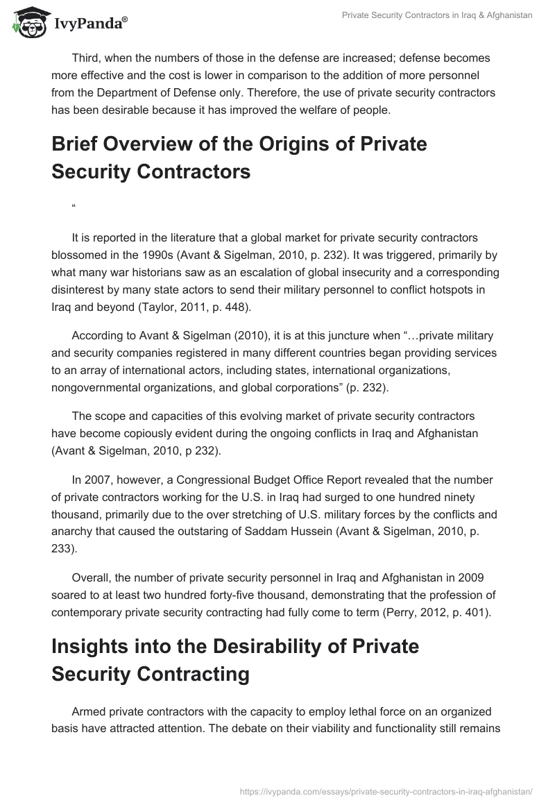 Private Security Contractors in Iraq & Afghanistan. Page 2