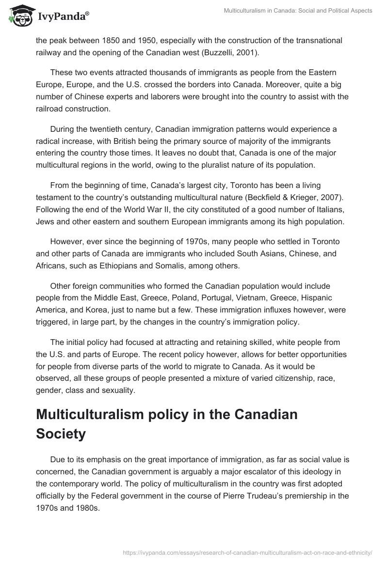 Multiculturalism in Canada: Social and Political Aspects. Page 3