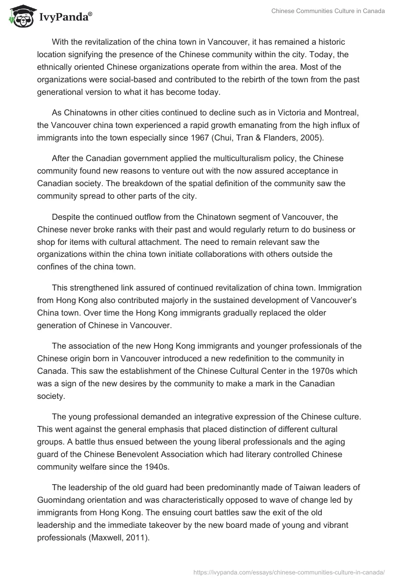 Chinese Communities Culture in Canada. Page 4