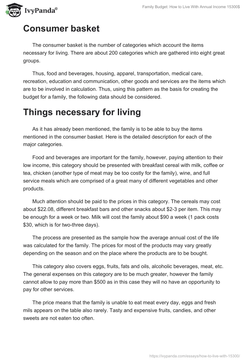 Family Budget: How to Live With Annual Income 15300$. Page 2