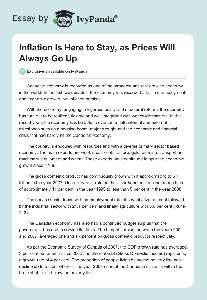 Inflation Is Here to Stay, as Prices Will Always Go Up. Page 1