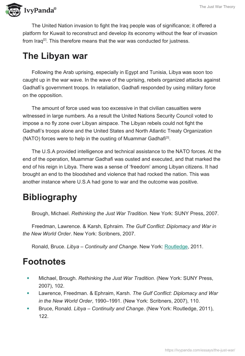 The Just War Theory. Page 2