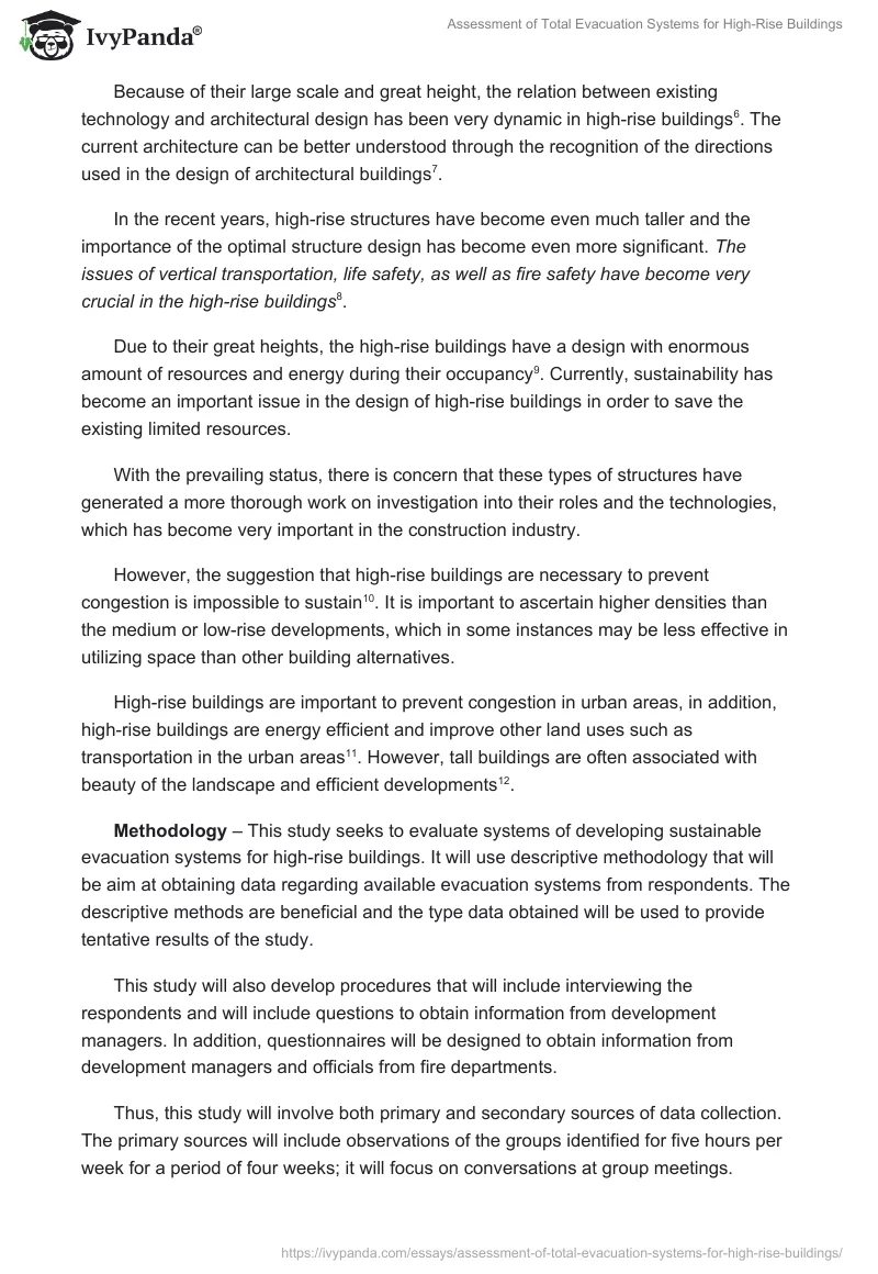 Assessment of Total Evacuation Systems for High-Rise Buildings. Page 2