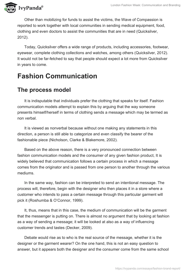 London Fashion Week: Communication and Branding. Page 4