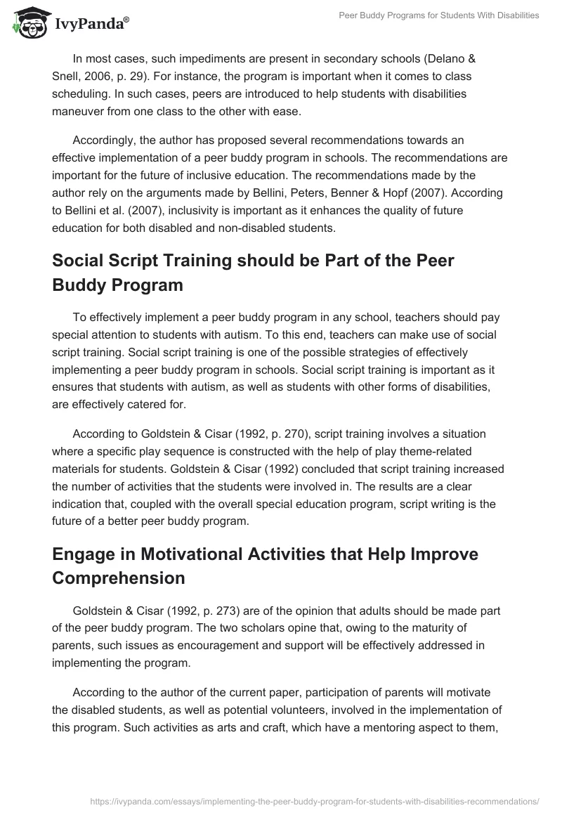 Peer Buddy Programs for Students With Disabilities. Page 2
