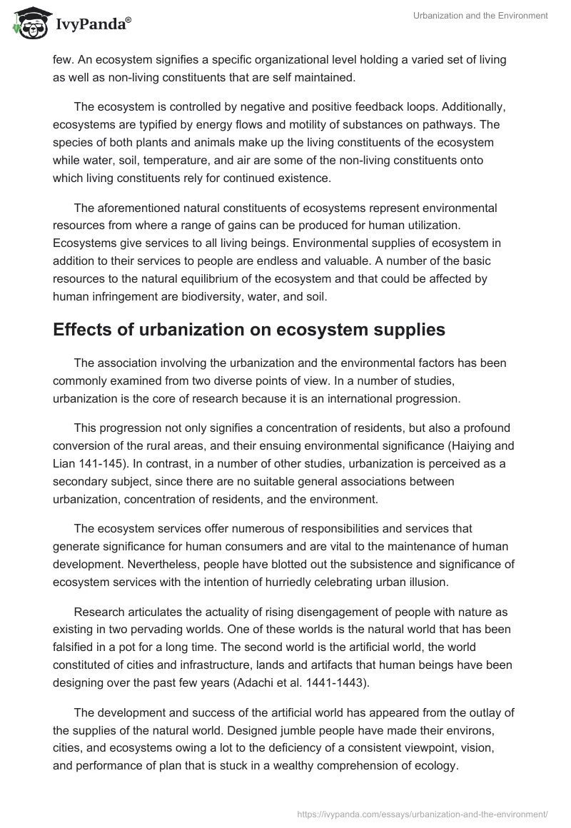 Urbanization and the Environment. Page 2