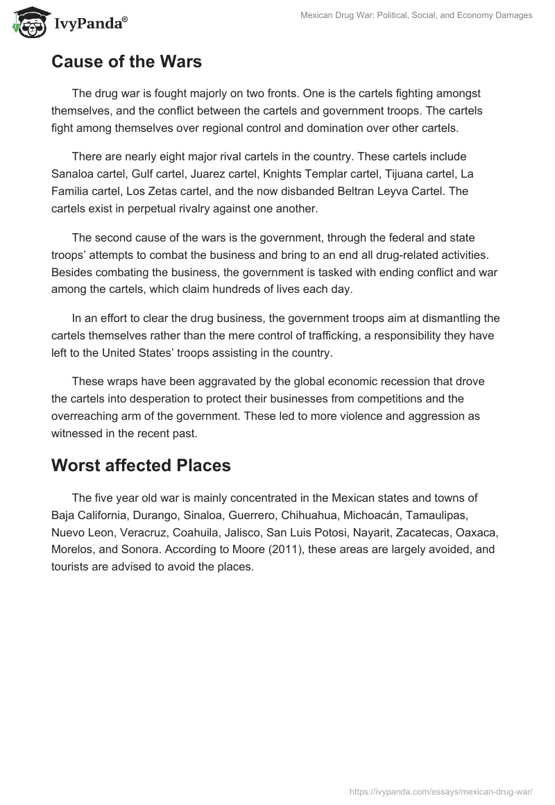 Mexican Drug War: Political, Social, and Economy Damages. Page 4