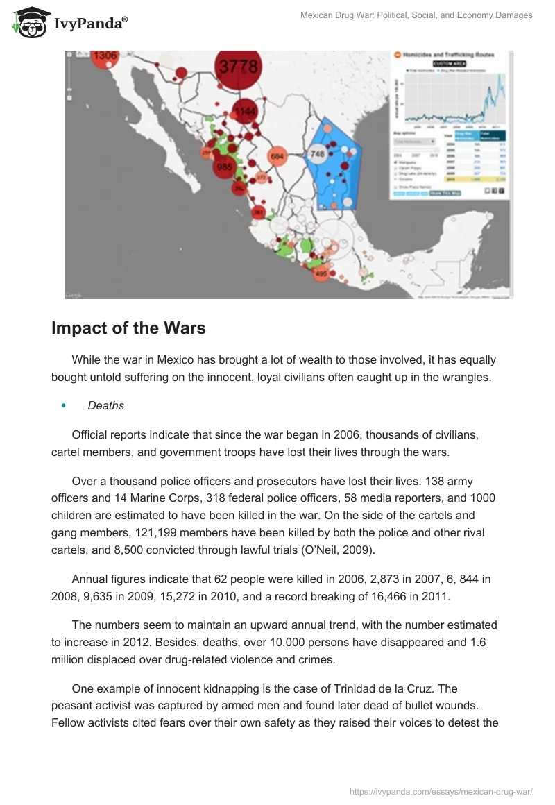 Mexican Drug War: Political, Social, and Economy Damages. Page 5