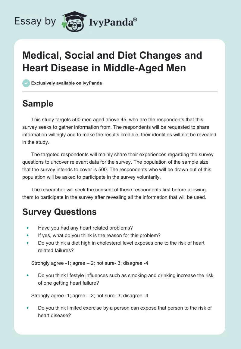 Medical, Social and Diet Changes and Heart Disease in Middle-Aged Men. Page 1